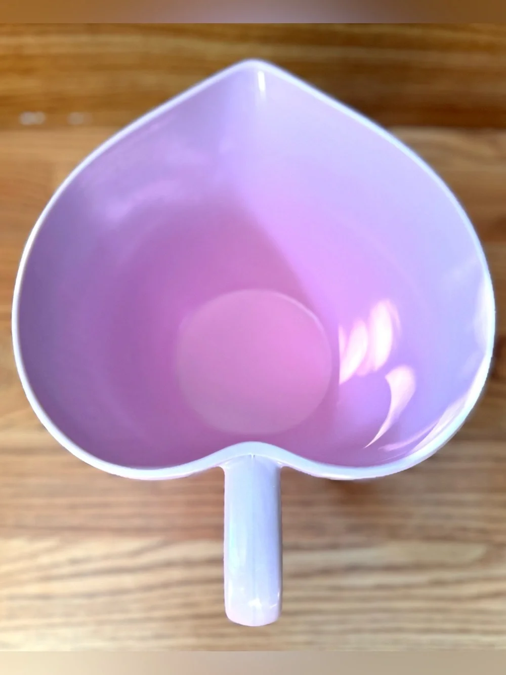 Gradient pink heart-shaped  batter bowl , ribbed heart shape 💗